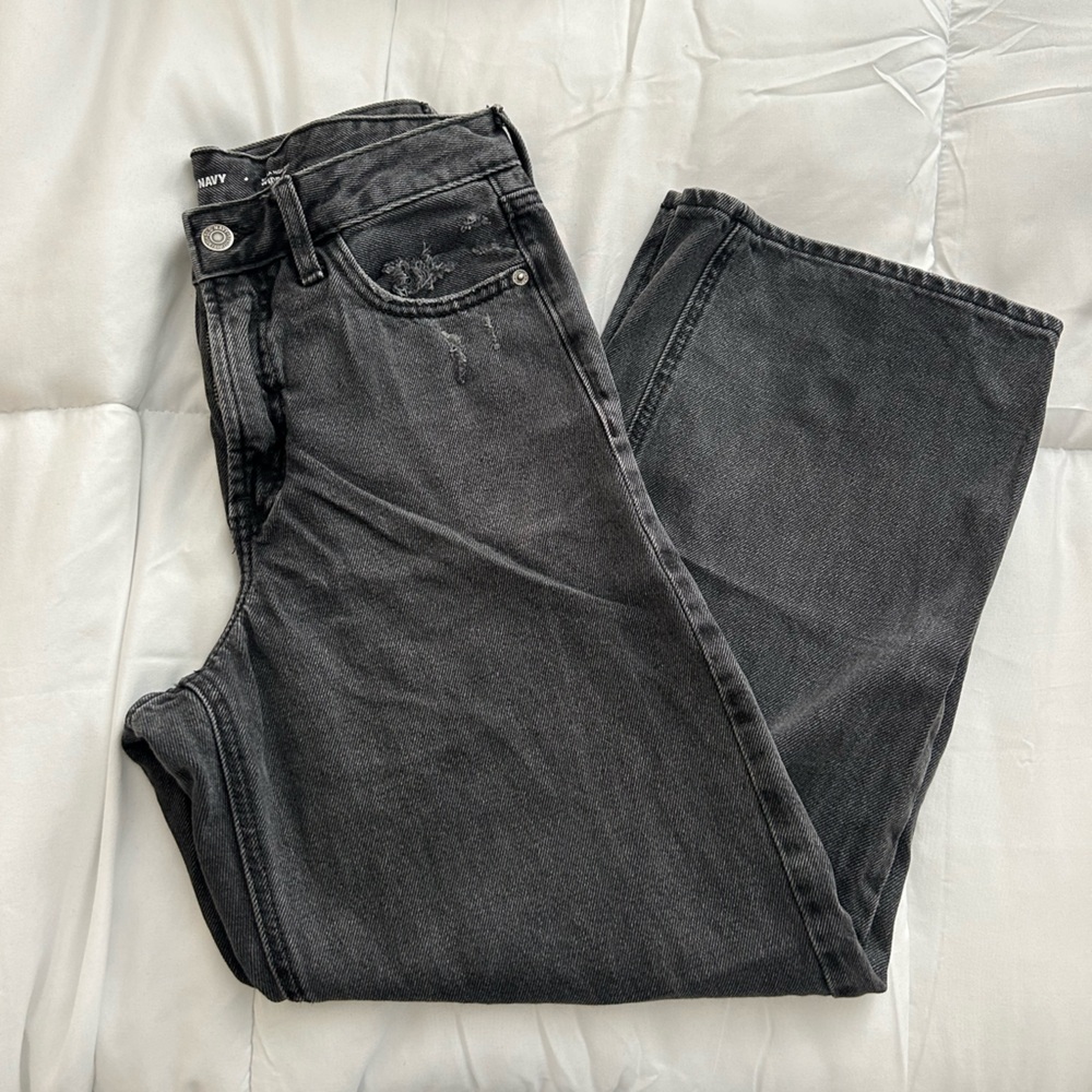Old Navy High Rise Wide Leg Black Jeans
